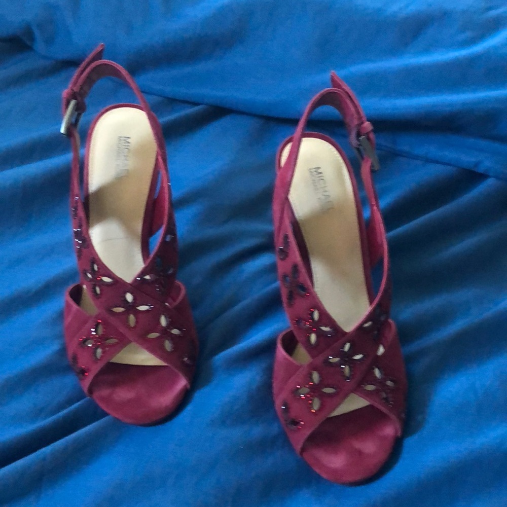 Women’s Becky Floral Heeled Sandals In Cherry